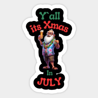 Santa Claus Christmas in July Sticker